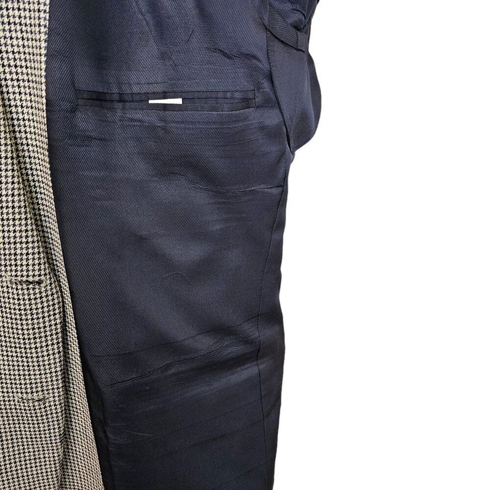 Vintage Oscar De La Renta Silk/Wool Blend Blazer Suit Coat Herringbone Size 42L - Picture 7 of 9